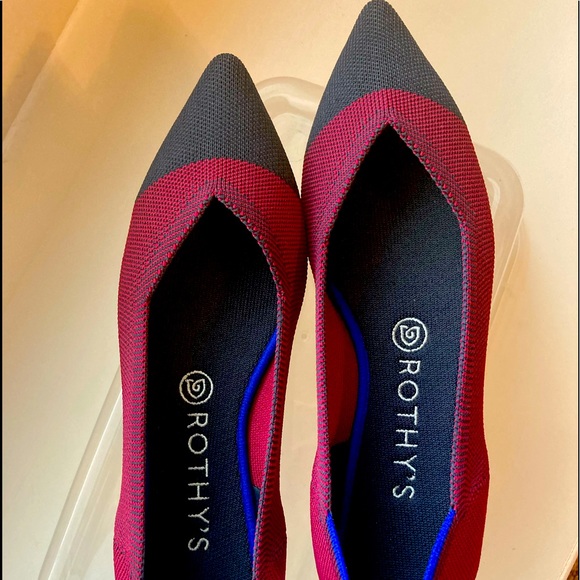 Rothys size 9 crimson captoe pointe shoes - Picture 1 of 13